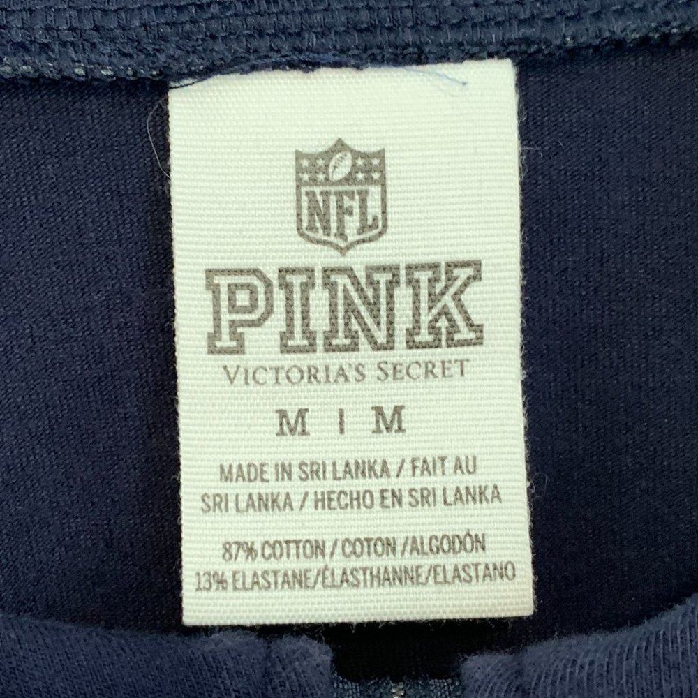 PINK Victoria's Secret NFL New England Patriots Mock Neck 3/4 Zip Sweatshirt - Picture 5 of 7